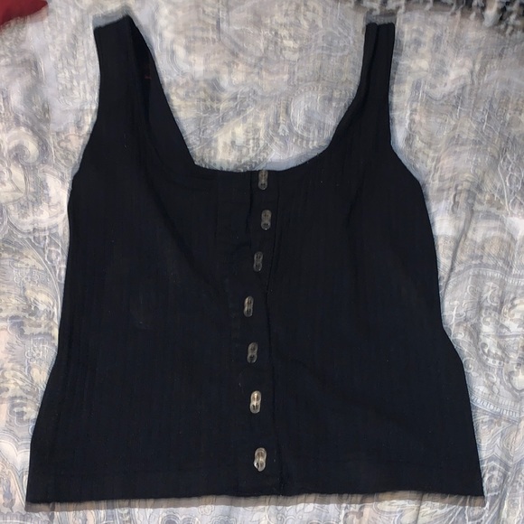 cropped tang-top button up. - Picture 1 of 2